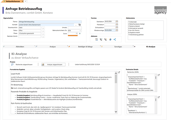Ergebnis Analyse