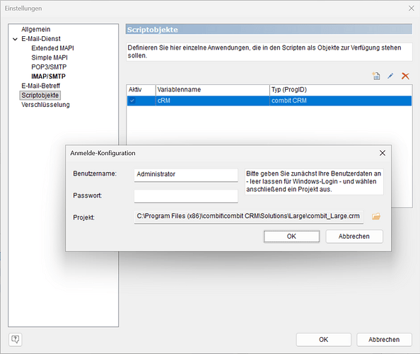 Scriptobjekt cRM
